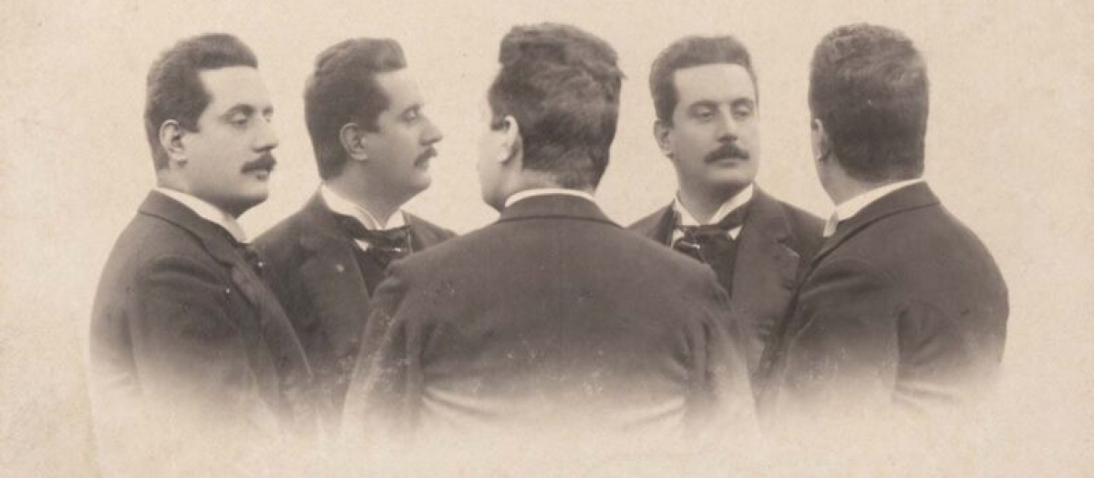 Retrato múltiple de Giacomo Puccini