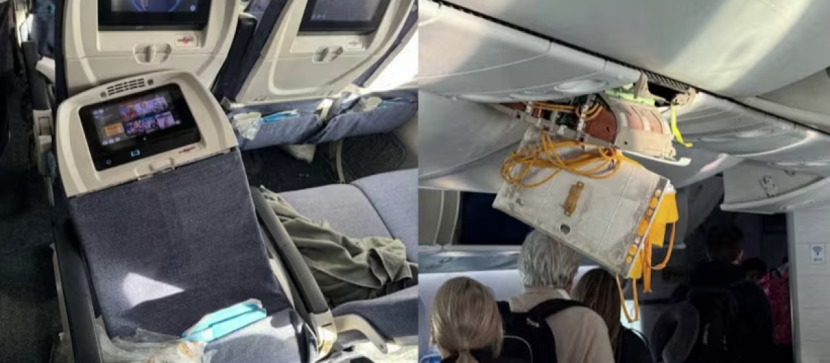 Imágenes de los estragos causados por turbulencias extremas en el vuelo Madrid-Montevideo