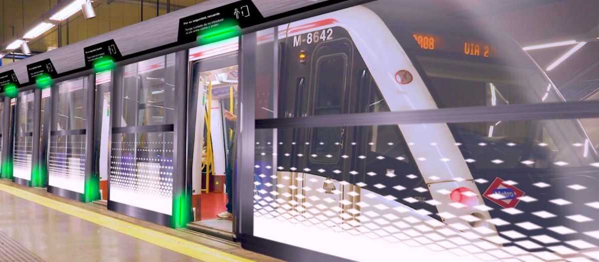 Vistazo del tren autónomo de Metro y el diseño del andén