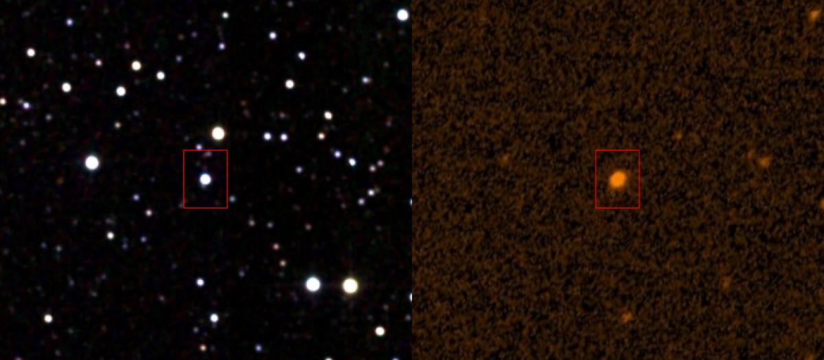 KIC 8462852, vista en infrarrojo y en ultravioleta