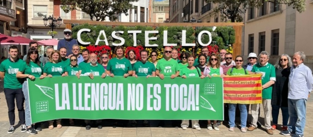 Imagen de 'Plataforma per la Llengua' en protesta por el cambio del topónimo de la ciudad de Castellón