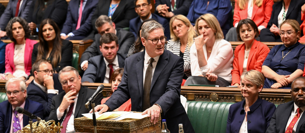 El primer ministro de Reino Unido, Keir Starmer, en la Cámara de los Comunes, en Londres