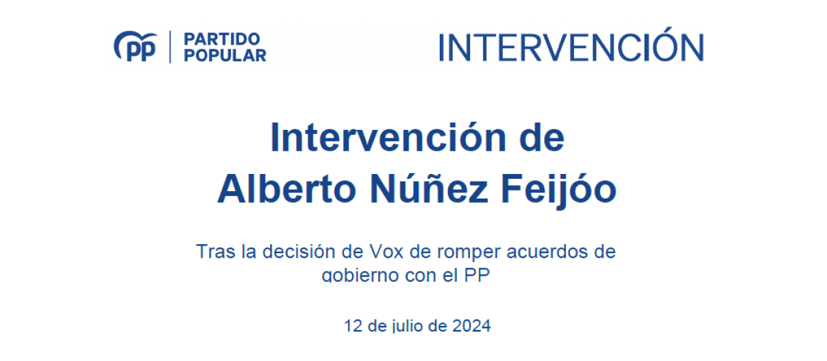 Feijóo ha comparecido este viernes desde la sede de calle Génova