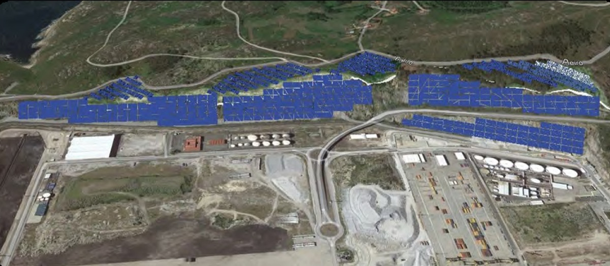 Planta fotovoltaica prevista en el puerto exterior de Ferrol