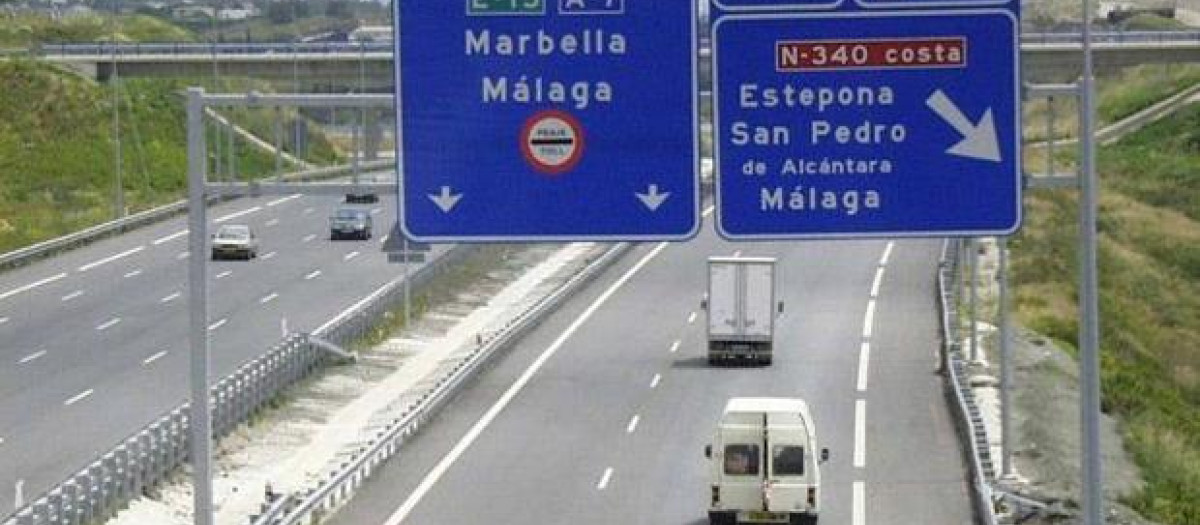 El tramo de la AP-7 correspondiente a la Costa del Sol