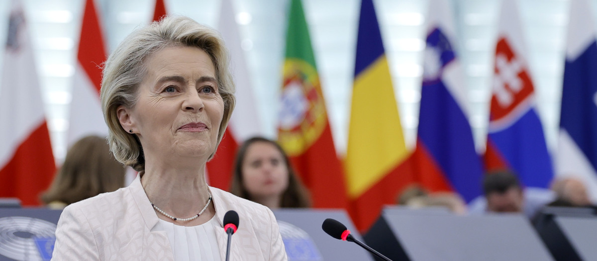 Ursula von der Leyen, durante su investidura en el Parlamento Europeo