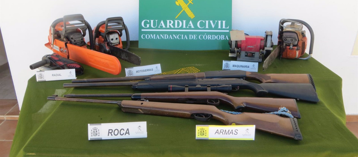 Efectos robados recuperados por la Guardia Civil