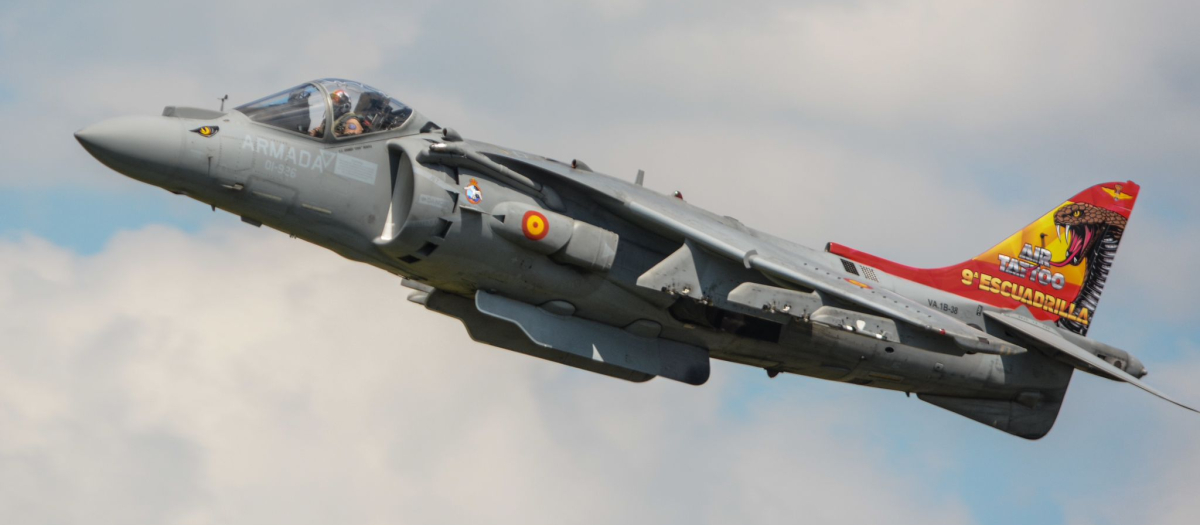 Un Harrier español de la Novena Escuadrilla en el Royal Air Tattoo