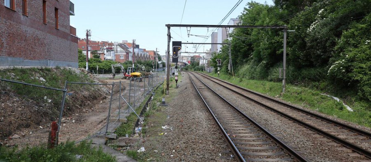 Vías del tren cercana a la estación de trenes de Bockstael en Bruselas