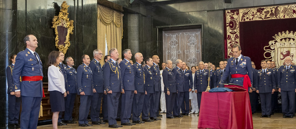 La ministra de Defensa, Margarita Robles, preside la toma de posesión del Jefe de Estado Mayor del Ejercito del Aire y del Espacio (JEMA) , General del Aire Francisco Braco Carbó.