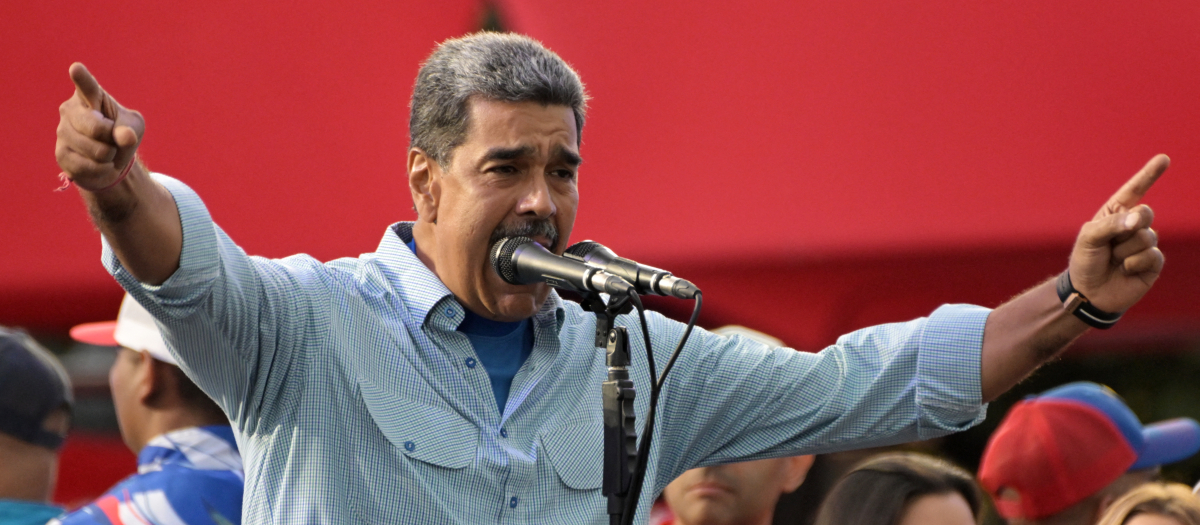 Nicolás Maduro durante su discurso de cierre de campaña en Caracas