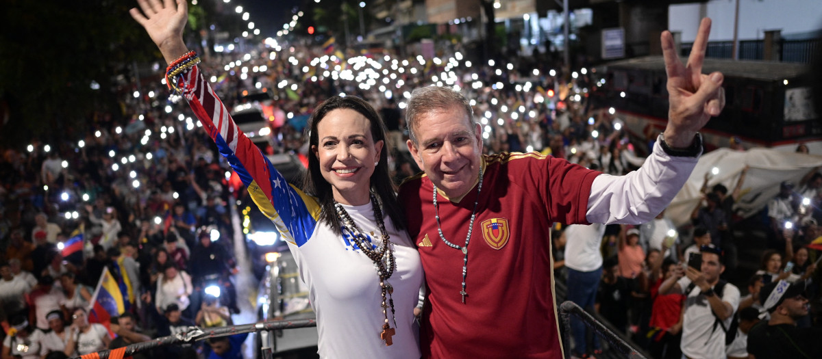 María Corina Machado, líder de la oposición de Venezuela y Edmundo González Urrutia candidato presidencial