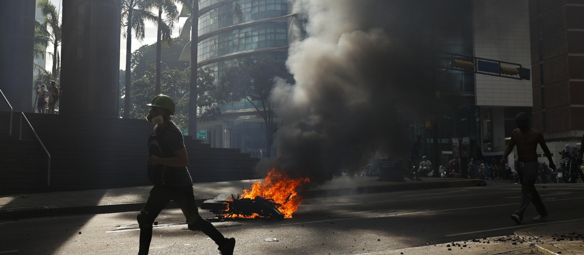 Protestas en Caracas contra los resultados electorales