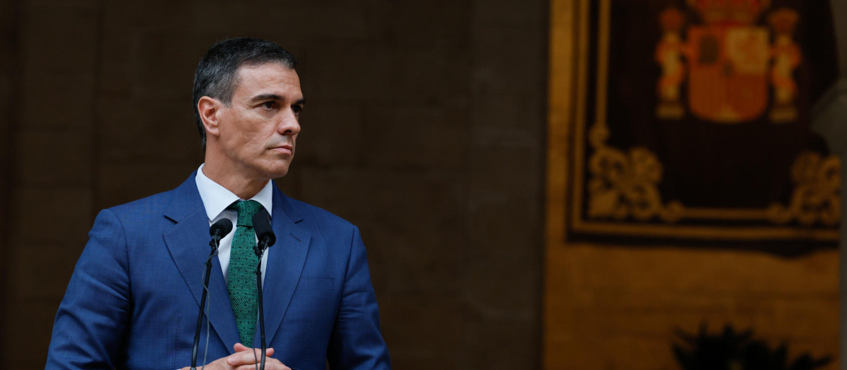 El presidente del Gobierno, Pedro Sánchez, este martes en el Palacio de La Almudaina