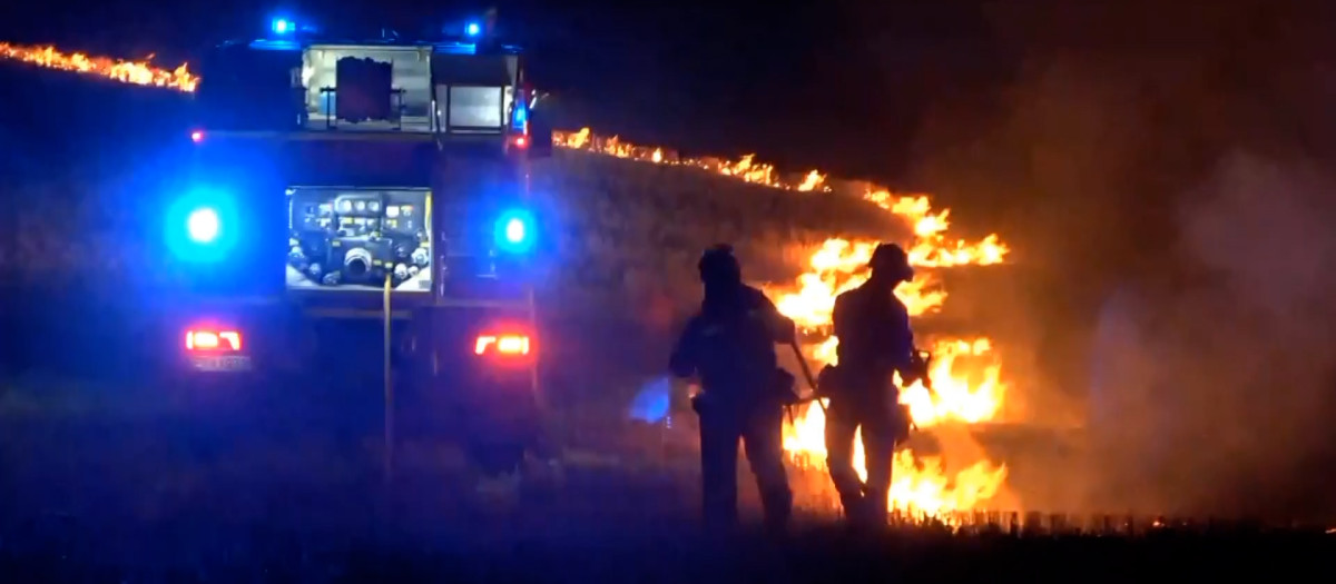 Bomberos forestales en el incendio de Cuenca