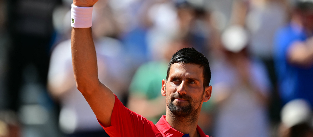 El serbio Novak Djokovic, tras su partido contra Rafa Nadal el 29 de julio de 2024