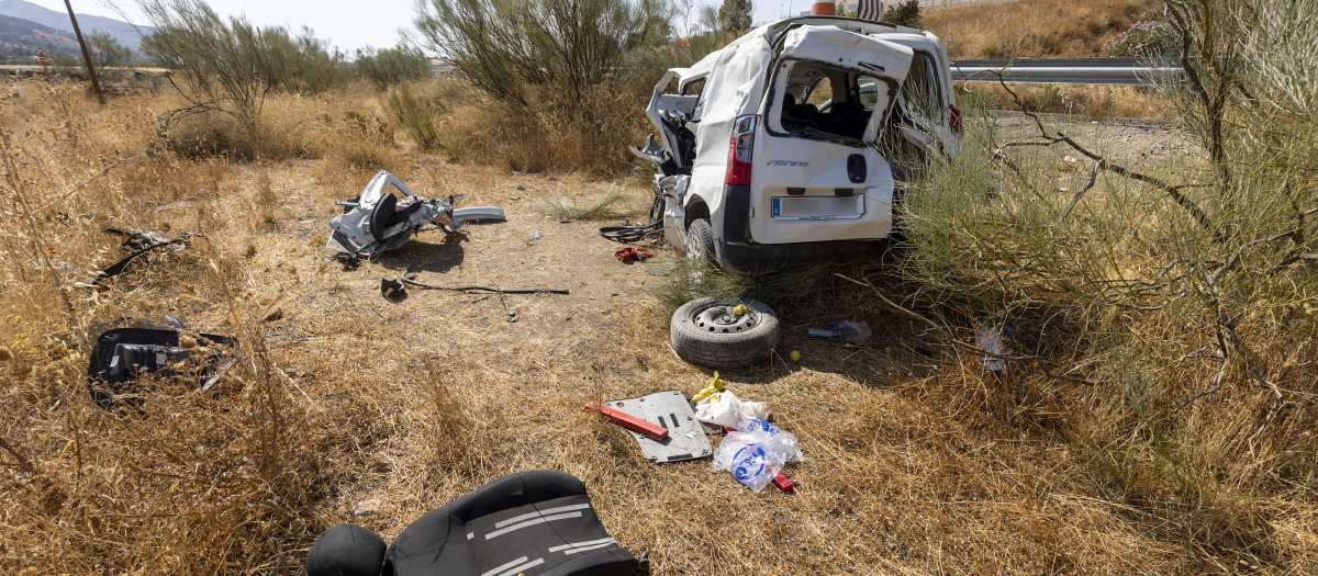 Estado en el que ha quedado uno de los coches implicados en el accidente