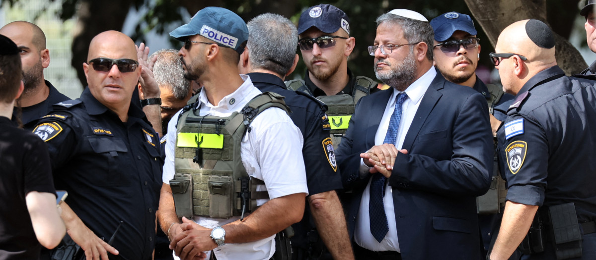 Itamar Ben Gvir, ministro de Seguridad Nacional Israelí, a su llegada a la escena del crimen