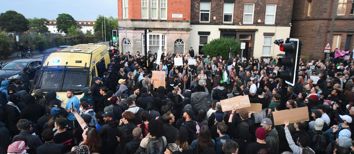 Imagen de las protestas en Liverpool