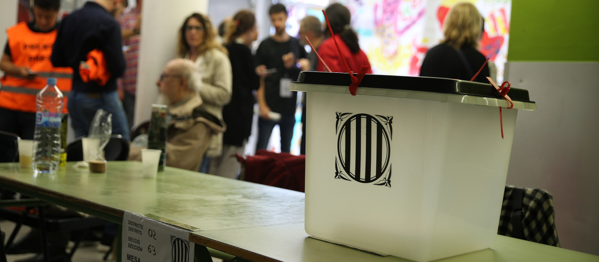 Una urna del referéndum catalán del 1 de octubre de 2017