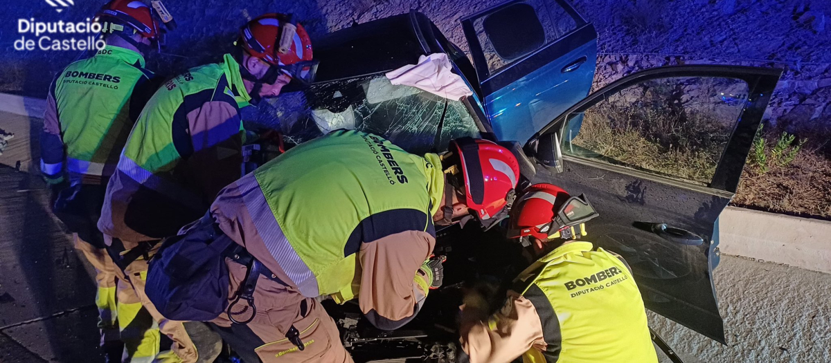 Imagen del grave accidente de tráfico en Morella, Castellón