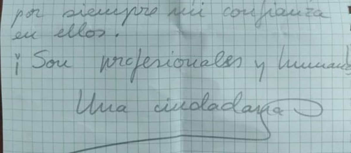 Parte de la carta enviada a la Policía Local de Puente Genil