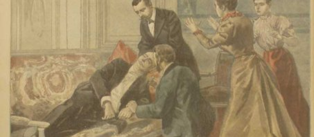 La muerte de Félix Faure, en el Palacio del Elíseo (ilustración publicada en Le Petit Journal en 1899)