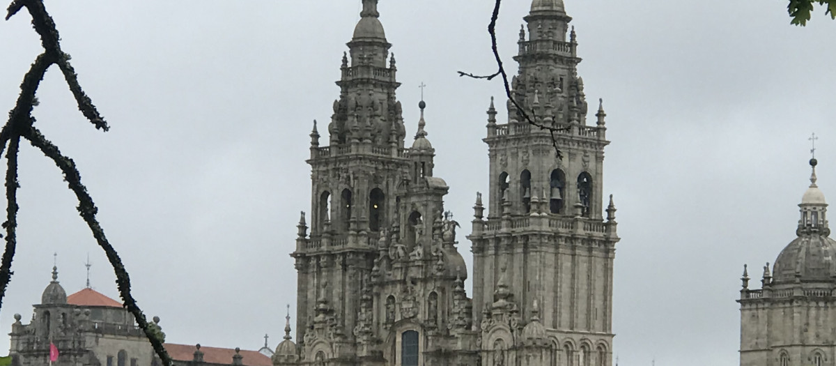 La Catedral de Santiago vista desde el parque de la Alameda