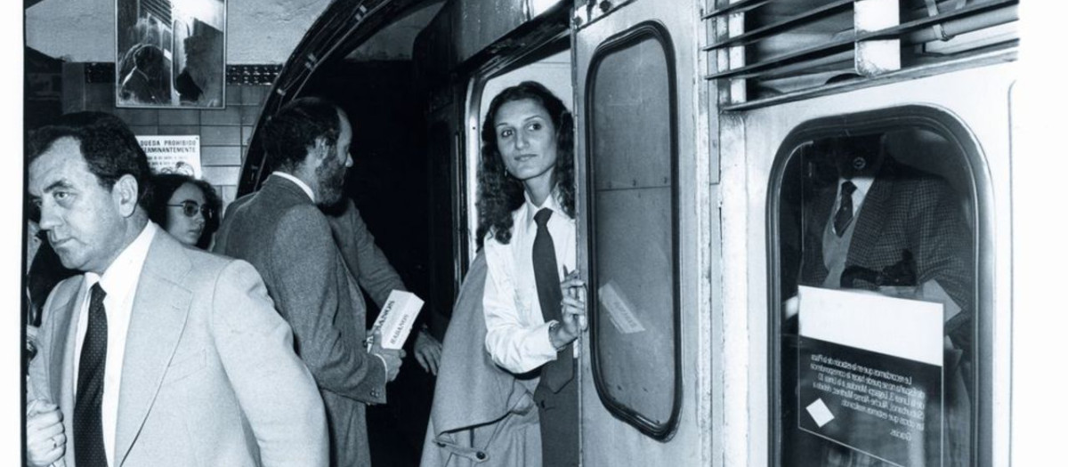 La primera conductora del Metro de Madrid, Estrella Aranda