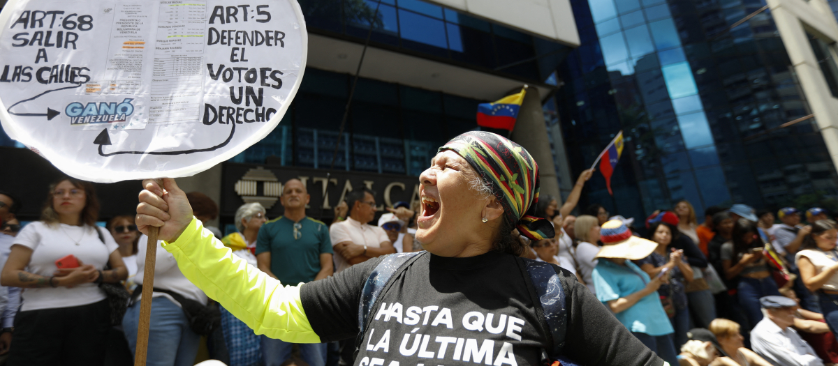 Imagen de la manifestación convocada por la oposición en Caracas, Venezuela