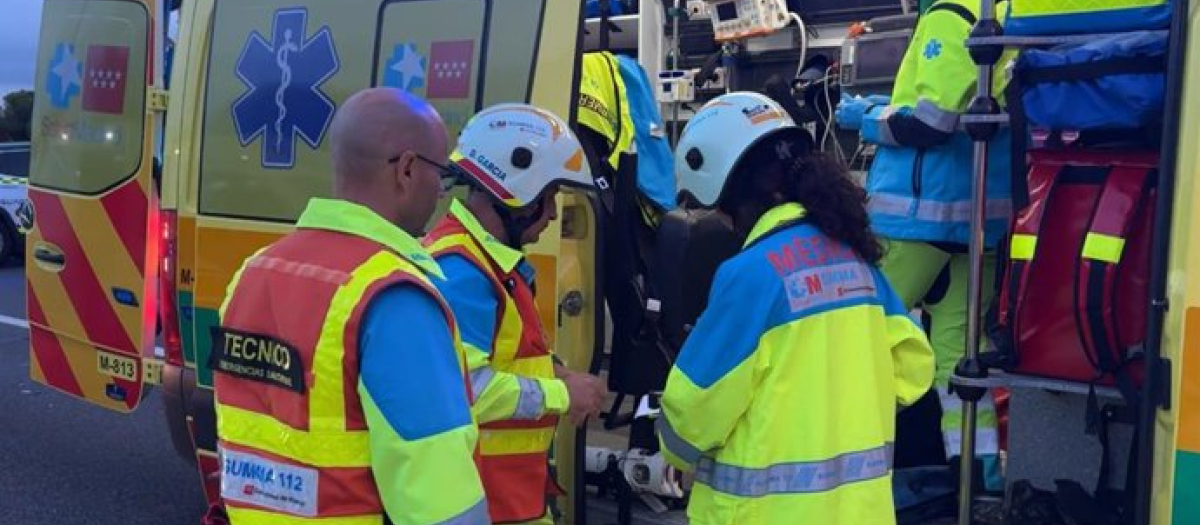 Equipo de Emergencias Madrid en el lugar de los hechos