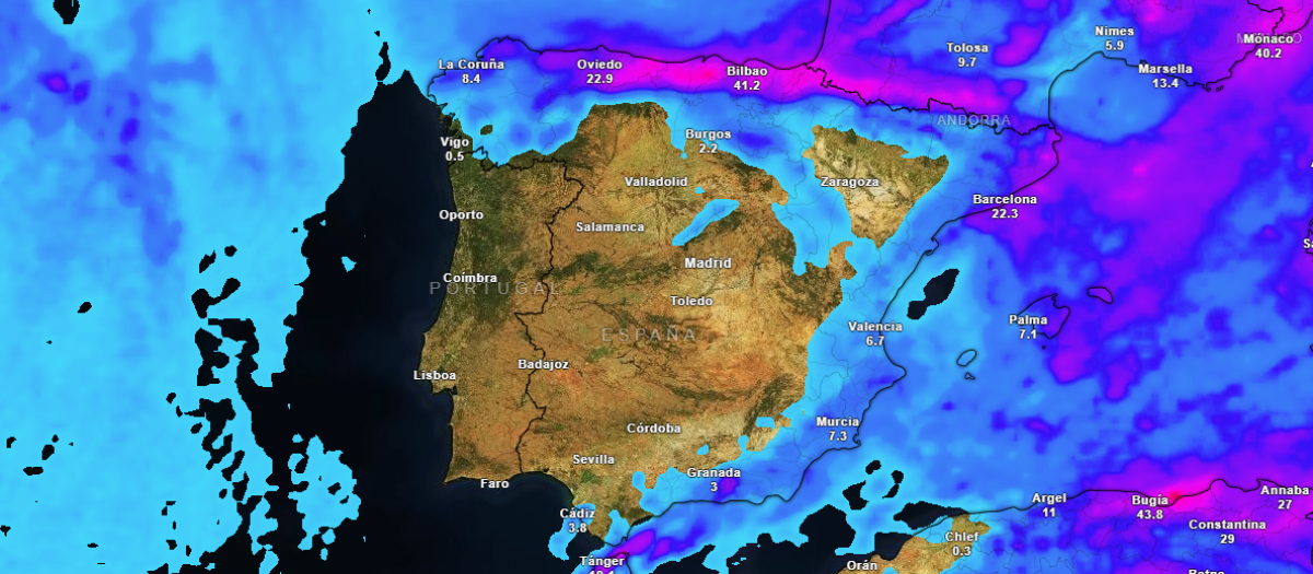 Precipitación acumulada hasta el próximo viernes