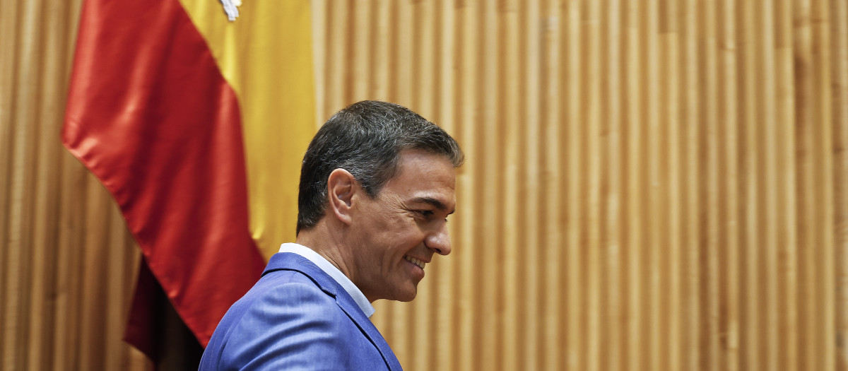 Pedro Sánchez, este lunes en el Congreso