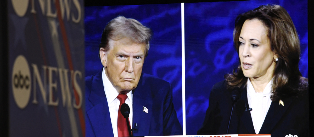 Donald Trump y Kamala Harris durante el debate