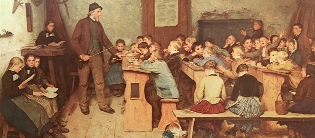 Albert Anker, «La escuela del pueblo» (1896)