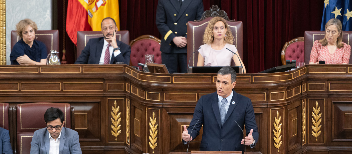 Sánchez, en el Debate sobre el Estado de la Nación celebrado en julio de 2022