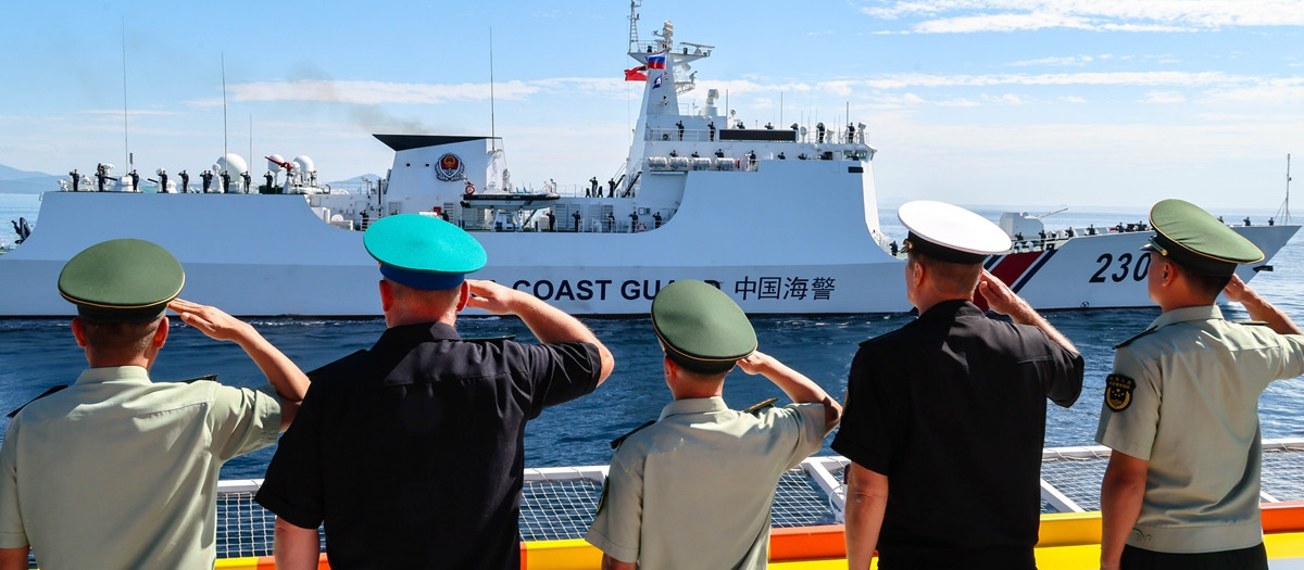 Un buque de la Guardia Costera china en el Golfo de Pedro el Grande en la Región de Primorsky