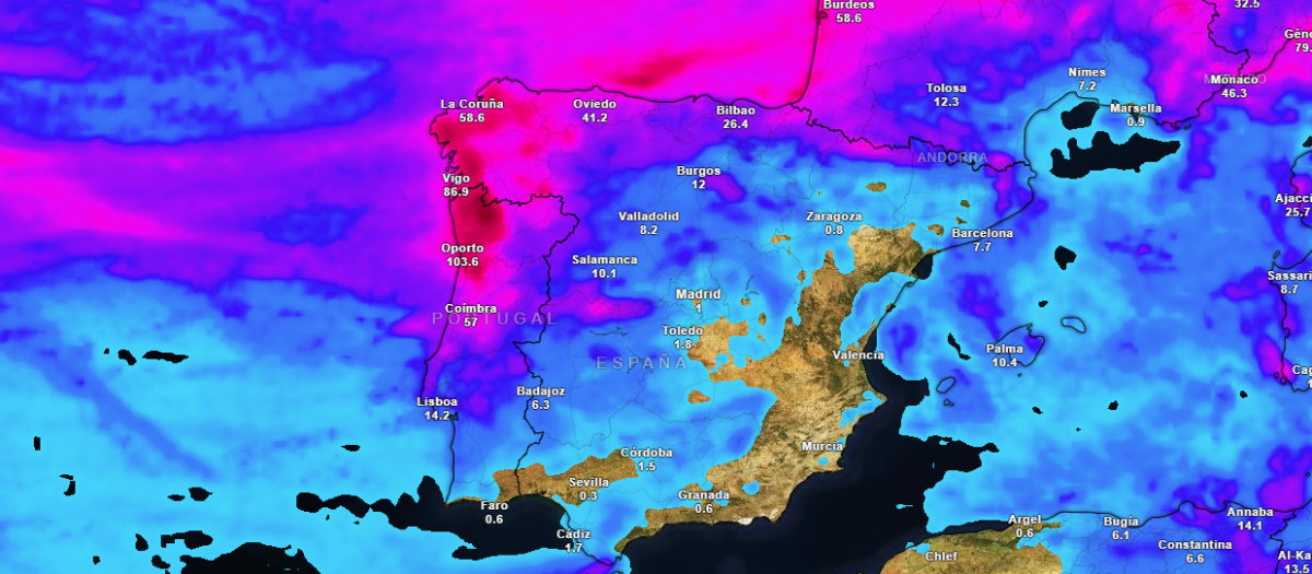 Precipitación acumulada para la próxima semana