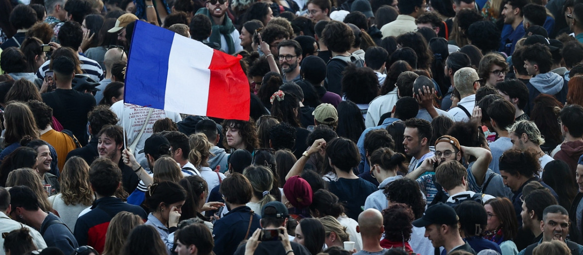 Celebraciones por el resultado de las elecciones legislativas en Francia, el pasado julio