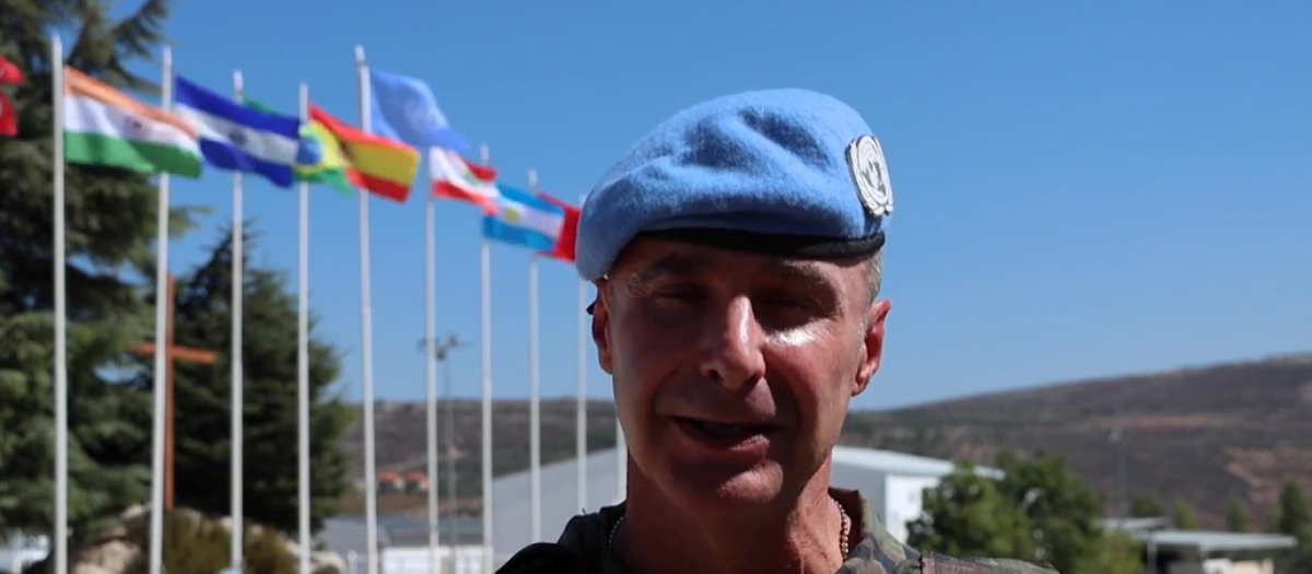 El jefe de la Brigada del Sector Este de UNIFIL (Misión de Naciones Unidas en Líbano), general Guillermo García del Barrio