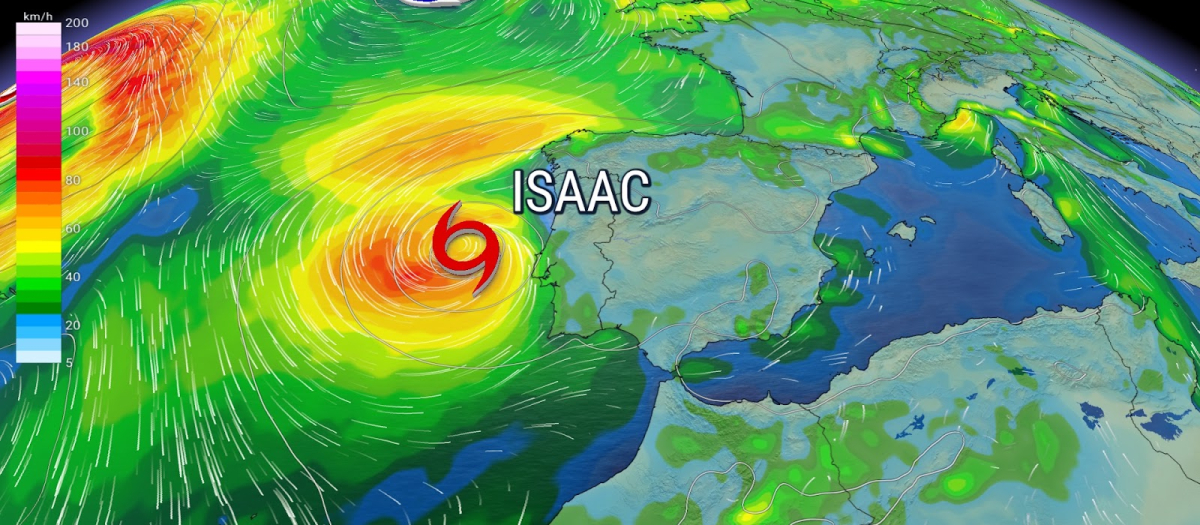 Previsión del impacto de Isaac en la Península Ibérica