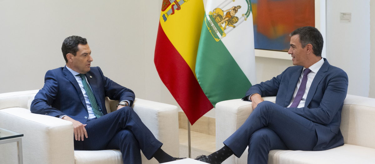 Juanma Moreno y Pedro Sánchez, durante su reciente reunión en la Moncloa