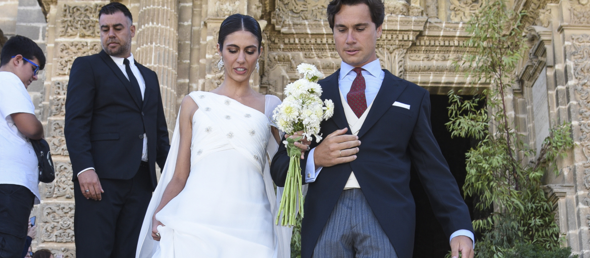 Ana Cristina Portillo and Santiago Camacho at their wedding at the Cathedral of Jerez in Jerez de la Frontera. September 28 2024