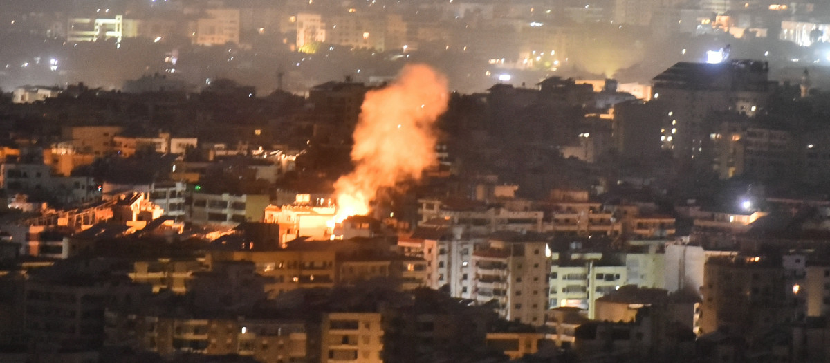 Un ataque aéreo israelí que tuvo como objetivo un barrio en el suburbio sur de Beirut