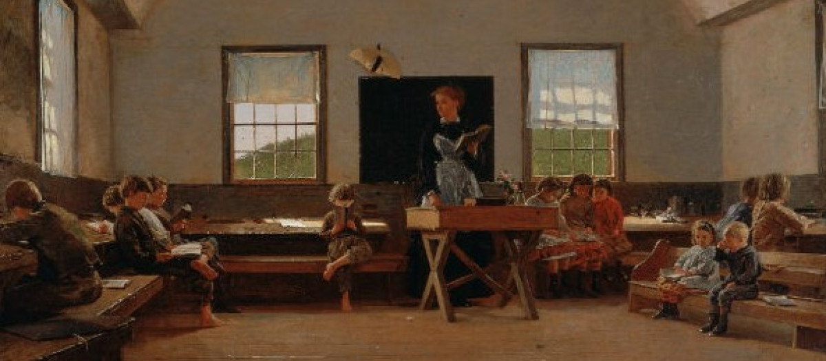 El país escuela (1871) de Winslow Homer