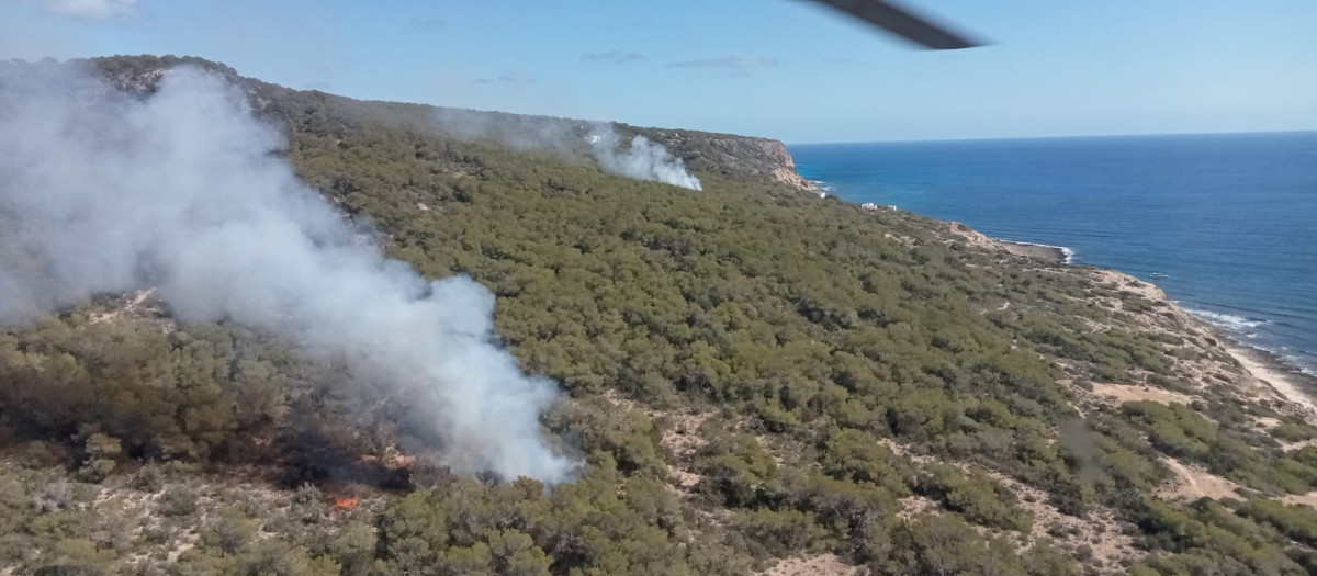 Imagen del incendio en Formentera