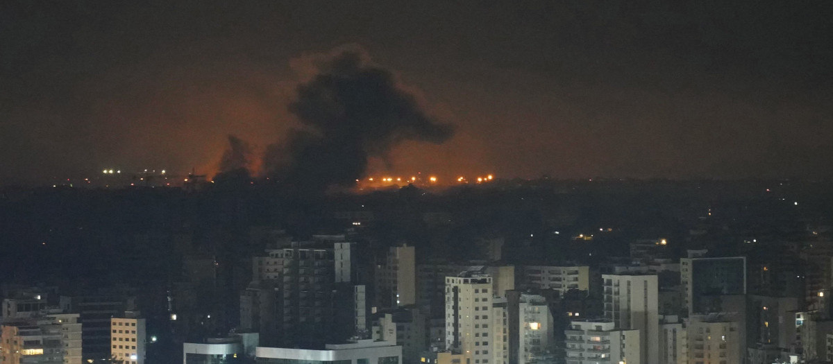 Un barrio de Beirut en llamas tras la ofensiva israelí