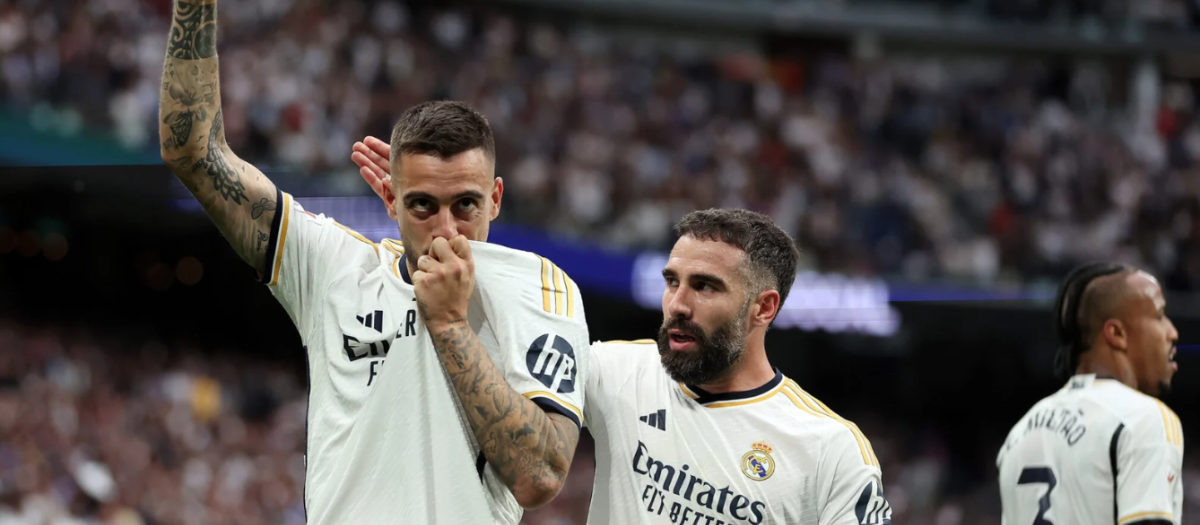 Joselu y Carvajal, durante la pasada temporada