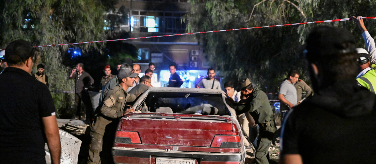 El barrio residencial de Mazzeh en Damasco fue blanco de un bombardeo israelí