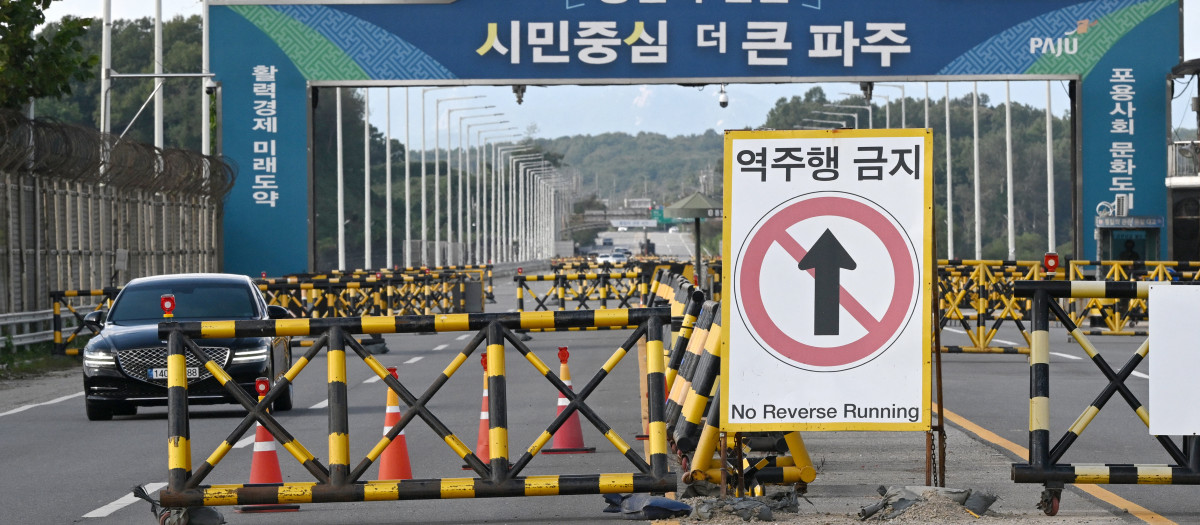 Puente de la "reunificación" ubicado en la frontera entre Corea del Norte y Corea del Sur